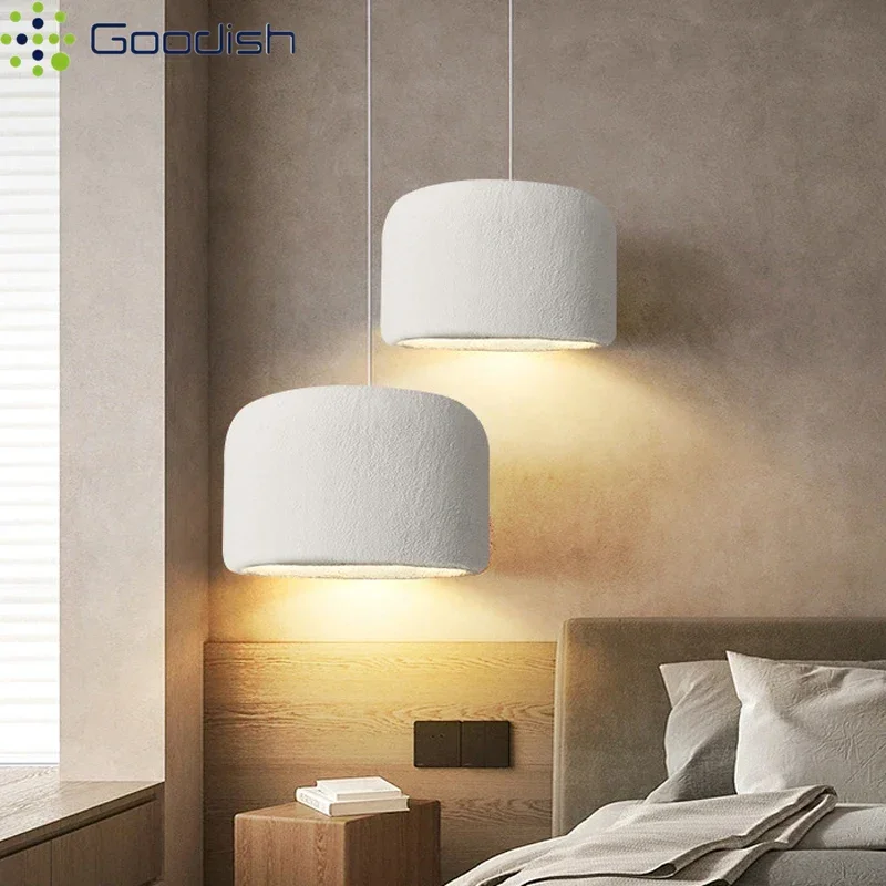 

Modern Simplicity Nordic Round Plaster Shaped LED Pendant Light Art Through-Carved Lamp for Bedroom Home Decoration Chandelier