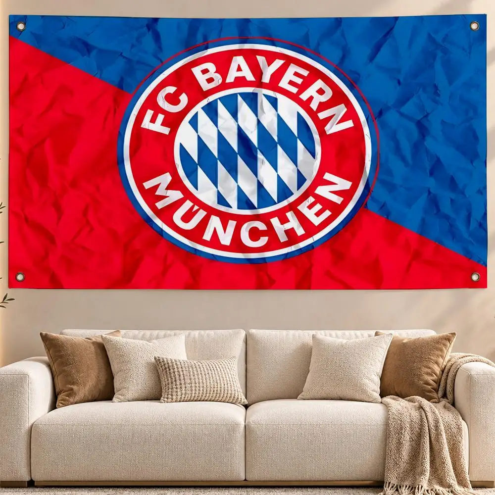 Elite Football Club Bayern Munich Flags Aesthetic Wall Hanging Flag Banner Bedroom Living Room Home Decor Large HD