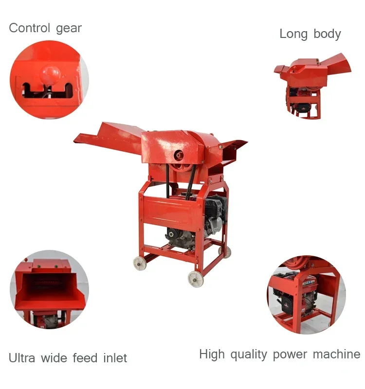 Forage Silage Paddy Straw Stalk Grass Chopper Crusher Chaff Cutter Machine for Animal Feed Farm Livestock 0.4-1 Ton/h