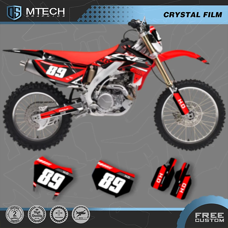 

DSMTECH Custom Motorcycle Graphics Background Decals Stickers Kits for HONDA CRF450X 2005 2006 2007 CRF 450X 2008-18 018