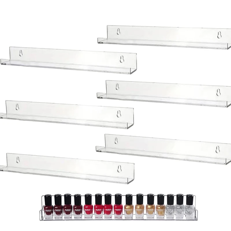 Nail Polish Rack Wall Mounted Lipstick Nail Polish Bottle Holder Organizer Nail Paint Display Stand Shelf With Screws