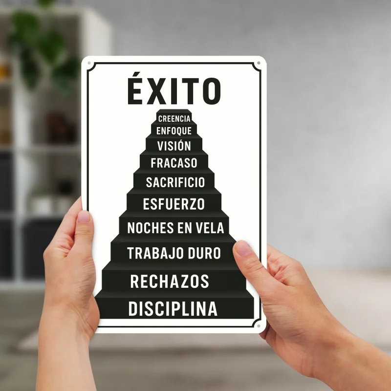 2D Flat, [2D Flat][Spanish Metal Wall Plaque] 1pc Spanish Inspirational Metal Wall Plaque- Vintage Spanish-Language Motivational