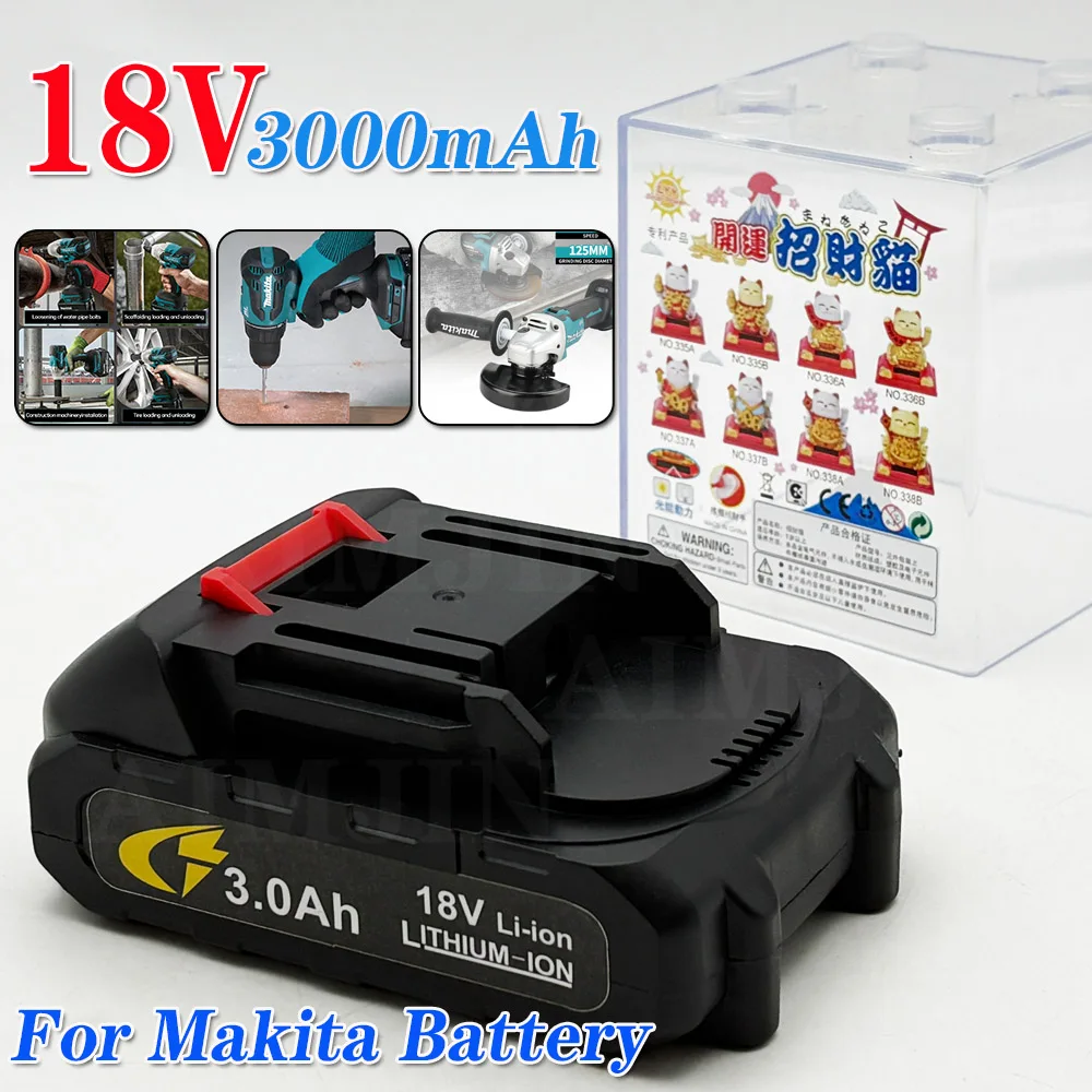 

New 18V 3000mah fast charging lithium-ion battery for electric tools, suitable for Makita BL1850, BL1840, BL1440 (196391-6)