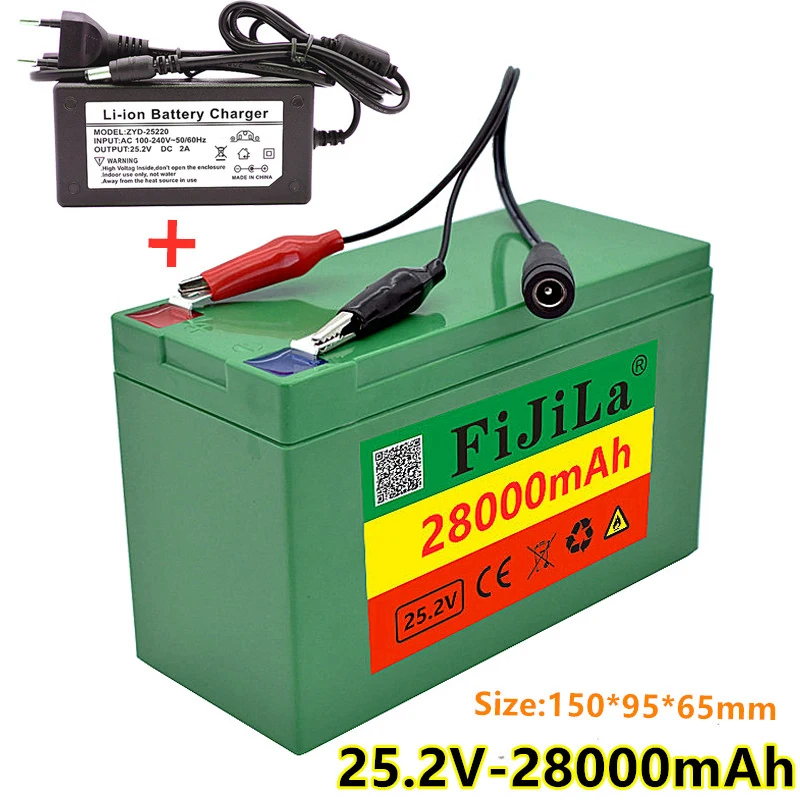 

Bateria de lítio 6s3p, 24v, 18650 ah, 25.2, 28000 v, mah, bicicleta elétrica, ciclomotor, elétrica, li-ion, com carregador