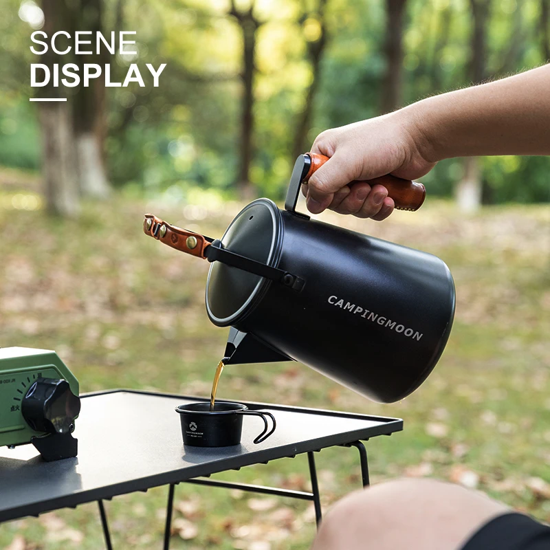 

CAMPINGMOON PT-67 Коричневый термостойкий ручка чайника для кипячения воды для кемпинга Защитный нескользящий первый слой из воловьей кожи