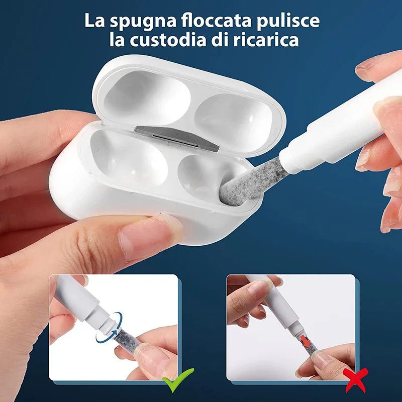 Earphone Bluetooth Kit Pembersih untuk Airpods Pro 1 2 3 casing Earbuds pena pembersih alat Bursh untuk Samsung Xiaomi Airdots Huawei baru