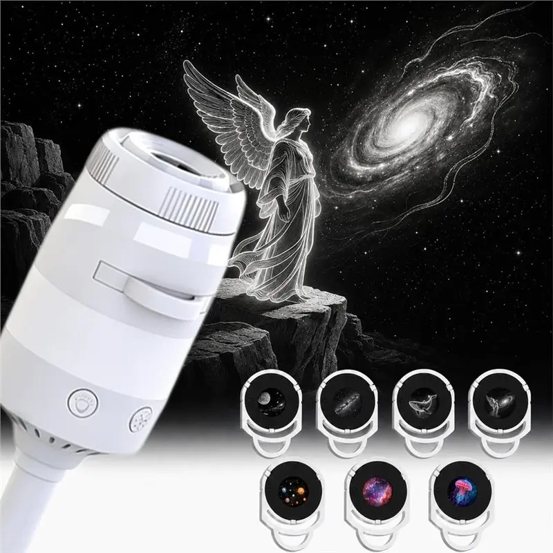 M11K-7-In-1 Galaxy Projector Night Light HD Romantic Starry Sky Atmosphere Lamp 360° Flexible Romantic For Gift