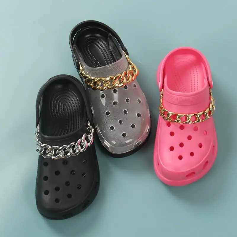 Croc correntes sapato decoração diy destacável para reutilizar tênis marca de luxo croc encantos feminino designer sapatos encantos acessórios