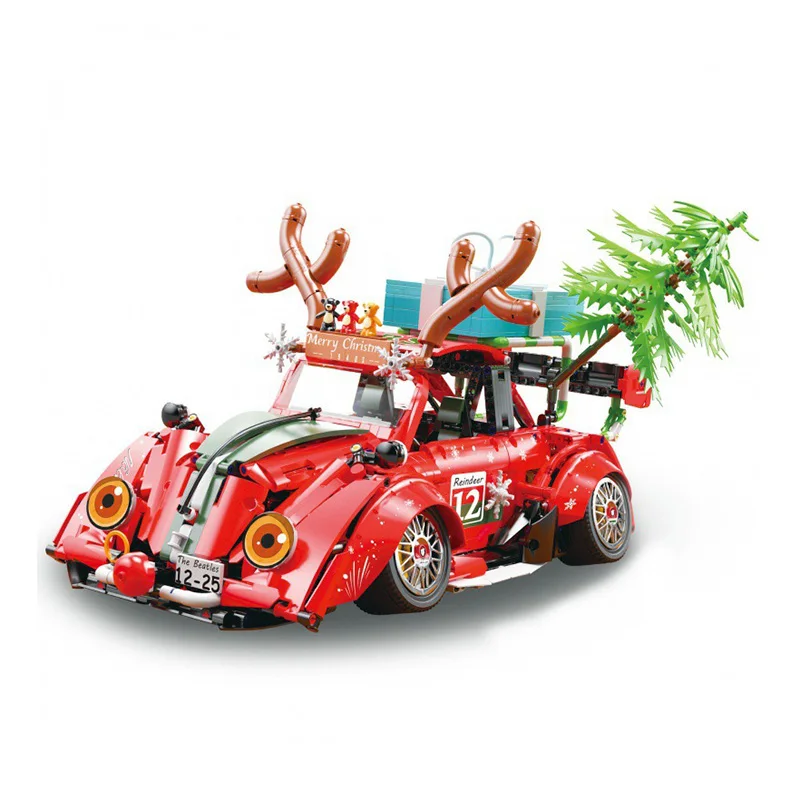 K Box K10247 Scarabeo di Natale Auto Modello di auto tecniche Serie di corse di città Giocattoli fai da te Building Blocks Regali di festa per ragazzi 2870 pezzi