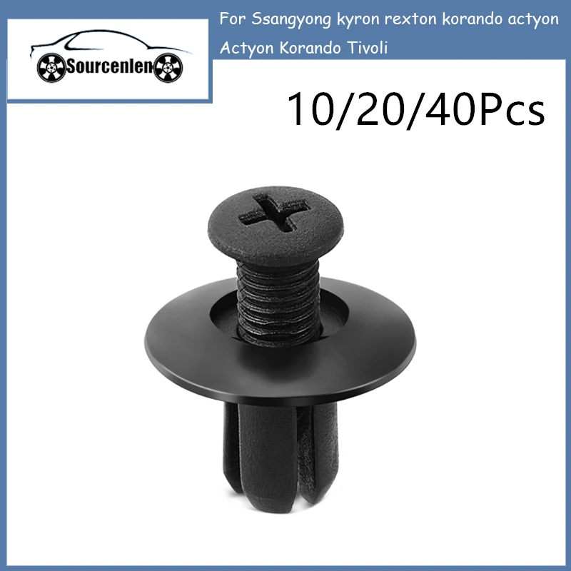 Car Bumper Fastener 8mm Hole Rivet Retainer Clip for Ssangyong Kyron Rexton Korando Actyon Actyon Korando Tivoli