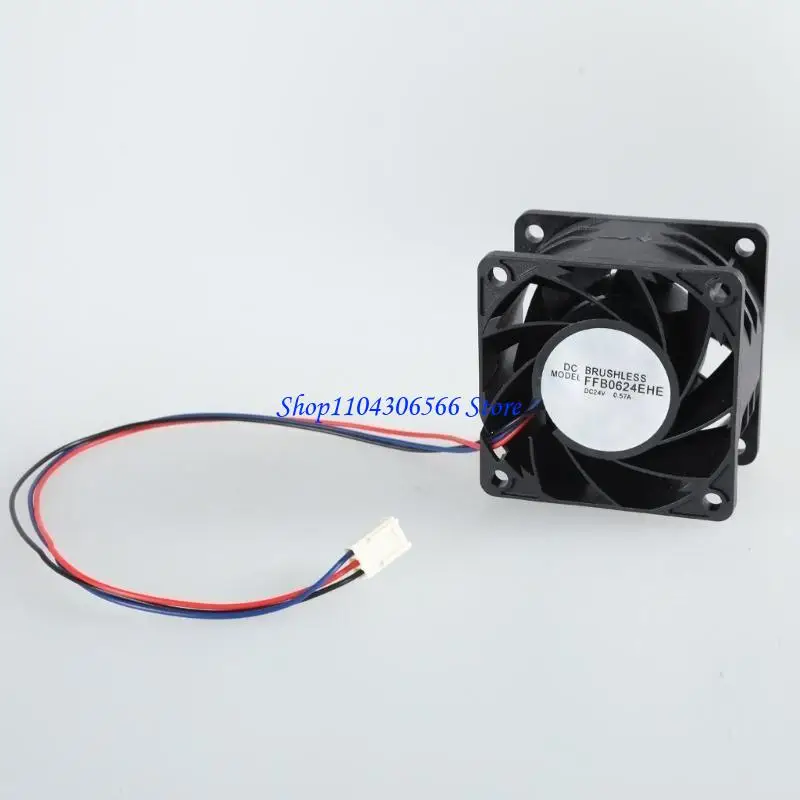 02DD FFB0624EHE 24V 0.57A 6cm Airflows Fan with Speed Sensing Technology for Effective Cooling in Various Applications
