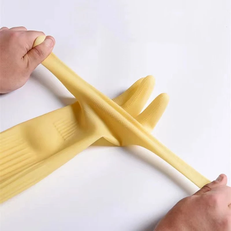 Rubber Kitchen Gloves Long Sleeves Reusable Household Cleaning Gloves for Dishwashing Working Painting Gardening Pet Care
