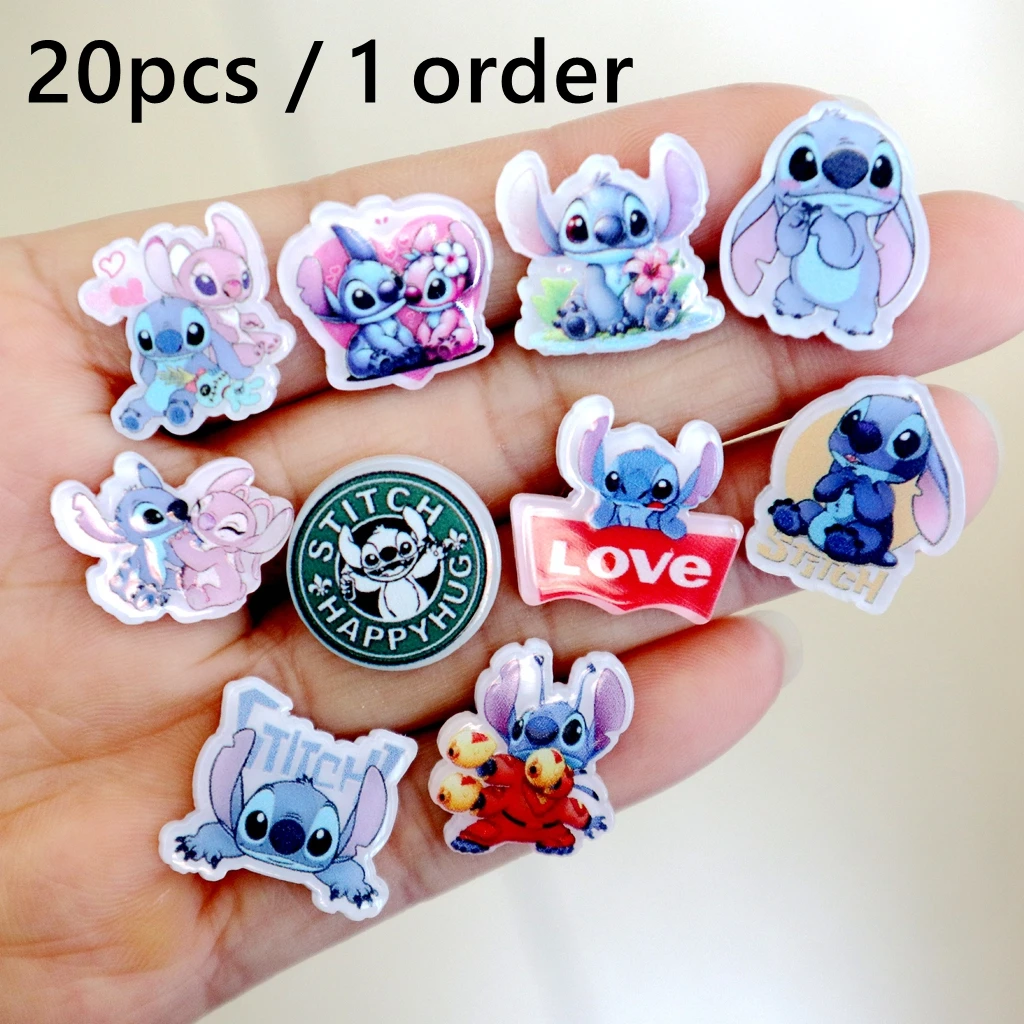 Wholesale 20PCS Mini Acrylic Charms, DIY White Backing, No Holes for Personalized Jewelry Making, Trendy Stickers for Craft Gift