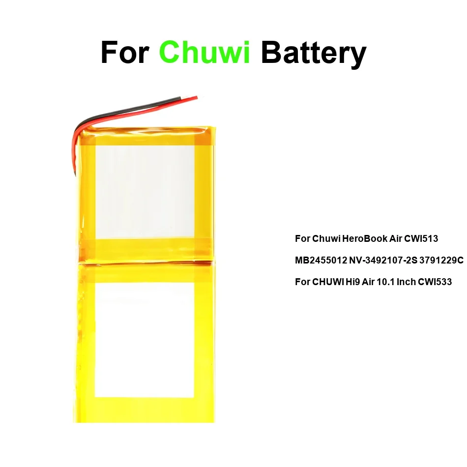 

For Chuwi HI9 10.1 Herobook Air 10.1 CWI513 MB2455012 NV-3492107-2S 3791229C h-3585229P 11.6 Inch CWI533 Laptop Battery