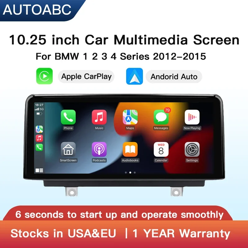 1920*720 Wireless Apple CarPlay Android Auto Multimedia Display Touch Screen For BMW 1 2 3 4 Series F20 F21 F22 F30 F31 F32 F33