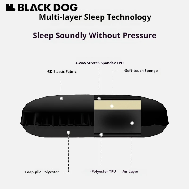 

Надувная подушка Naturehike BLACKDOG из губчатого материала, портативная, мягкая, удобная, для путешествий, кемпинга, сна, складная