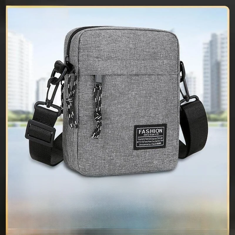 Men's Casual Single Shoulder Canvas Crossbody Bag Commuter Bag Multifunctional Backpack Lightweight Briefcase Wallet