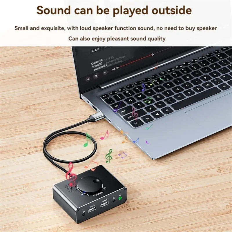 USB External Sound Card Driver Free USB2.0 to 3.5mm Audio Adapter Volume Control Adjustable Sound Card For Laptop Desktop PC