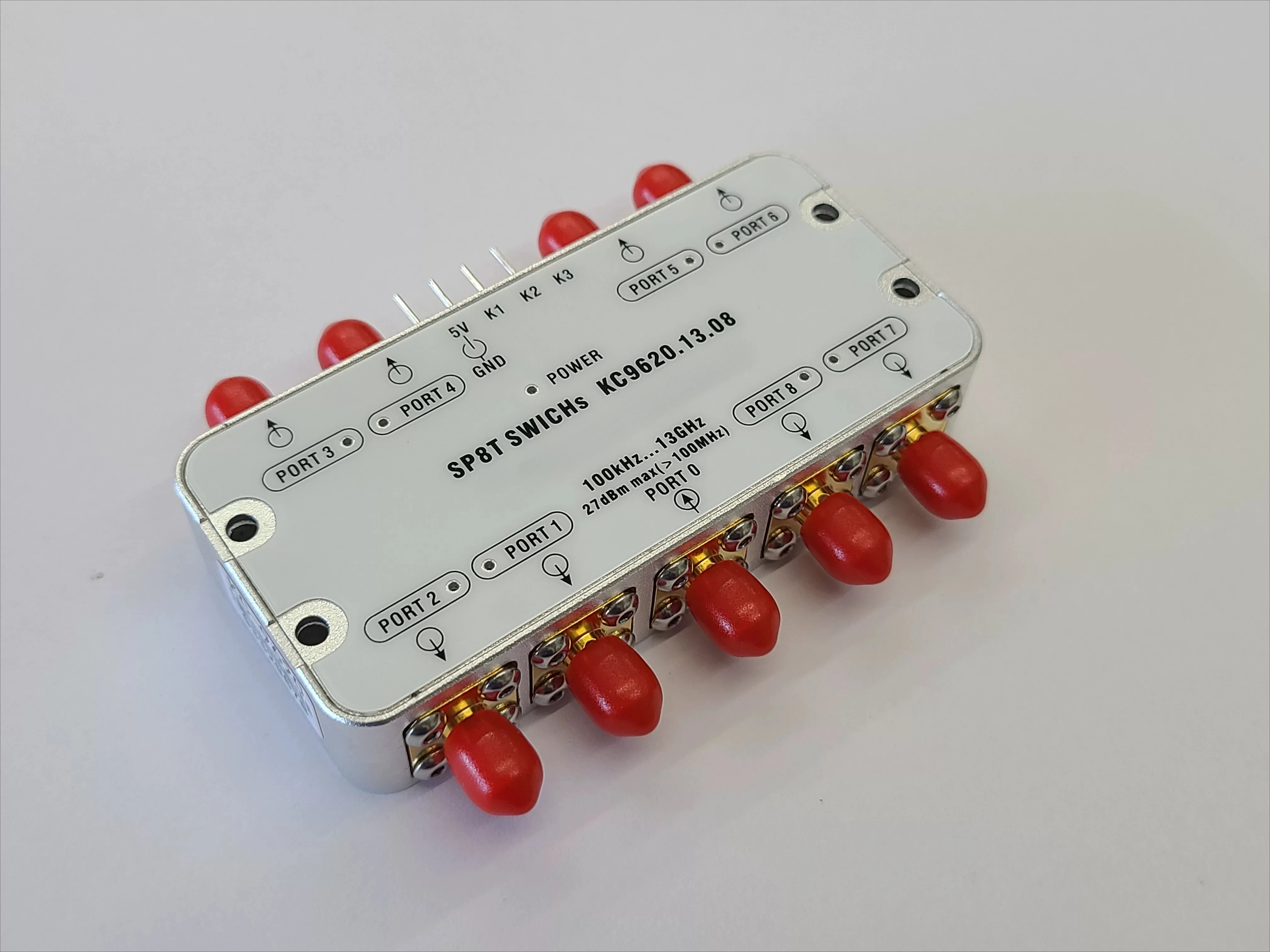 8-Channel electronic switch SP8T RF gating device LF~ 8GHz microwave switch ultra-wideband eight choose one with indicator light
