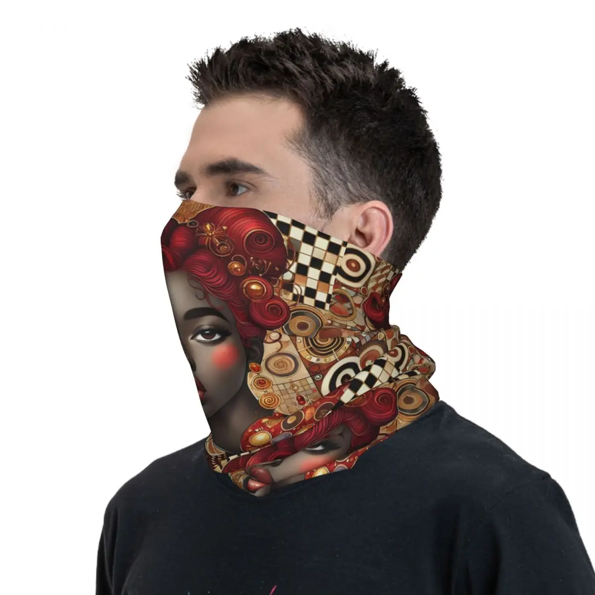 African Women Scarf Neckerchief Neck Face Mask Polyester