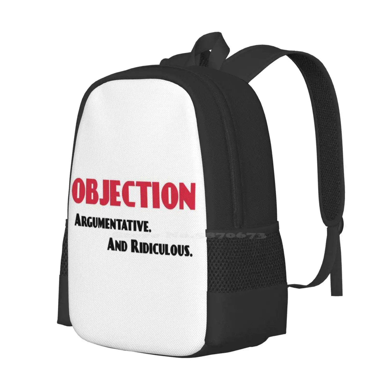 Objection, Argumentative And Ridiculous Hot Sale Schoolbag Backpack Fashion Bags Objection Rafael Barba Law And Order Law Order