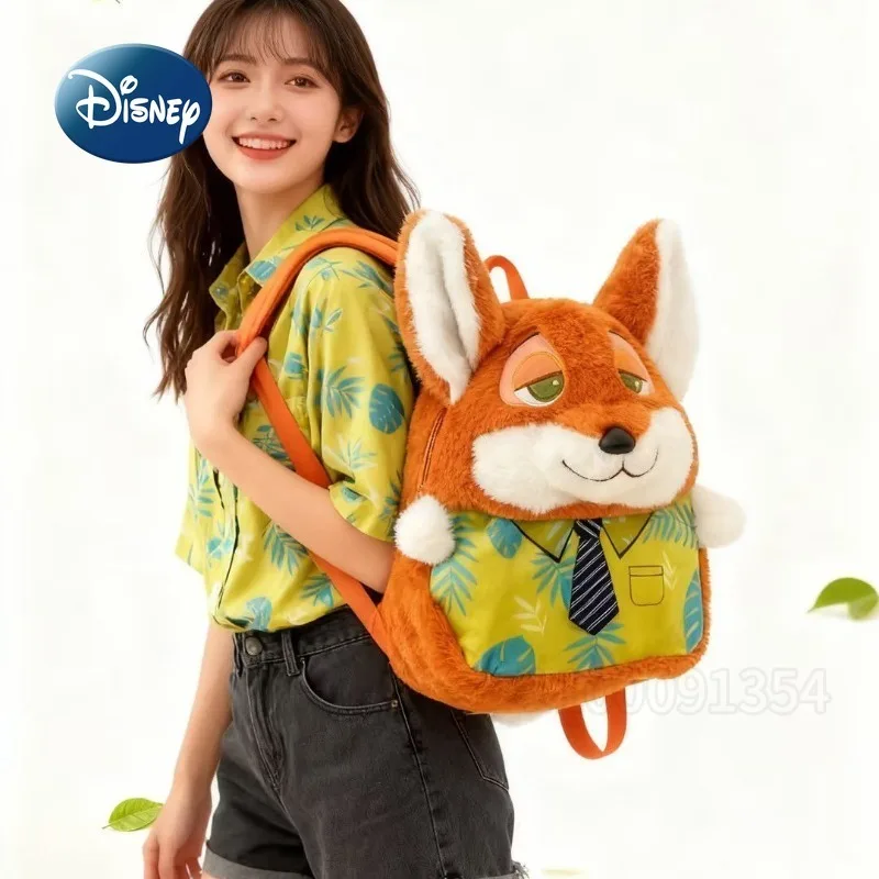 Plecak pluszowy Disney Judy Nick, kreskówkowy, uroczy plecak dla dzieci, modny plecak szkolny 3D, wysoka jakość