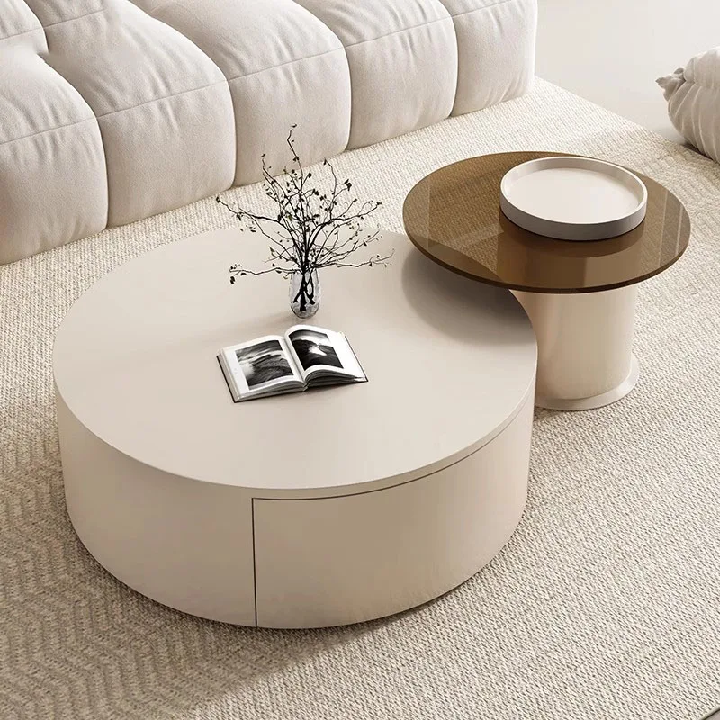 Modern Luxury Coffee Table Living Room Storage Nordic Design Coffee Tables Round Glass Bedroom Koffietafels Home Furniture