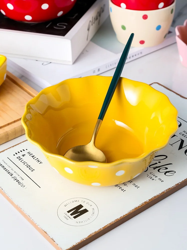 Японская посуда Sle Cerc в горошек, фруктовый салат, лапша, суповая миска, миска для яиц, миска для завтрака из дефера, микроволновая печь, Se