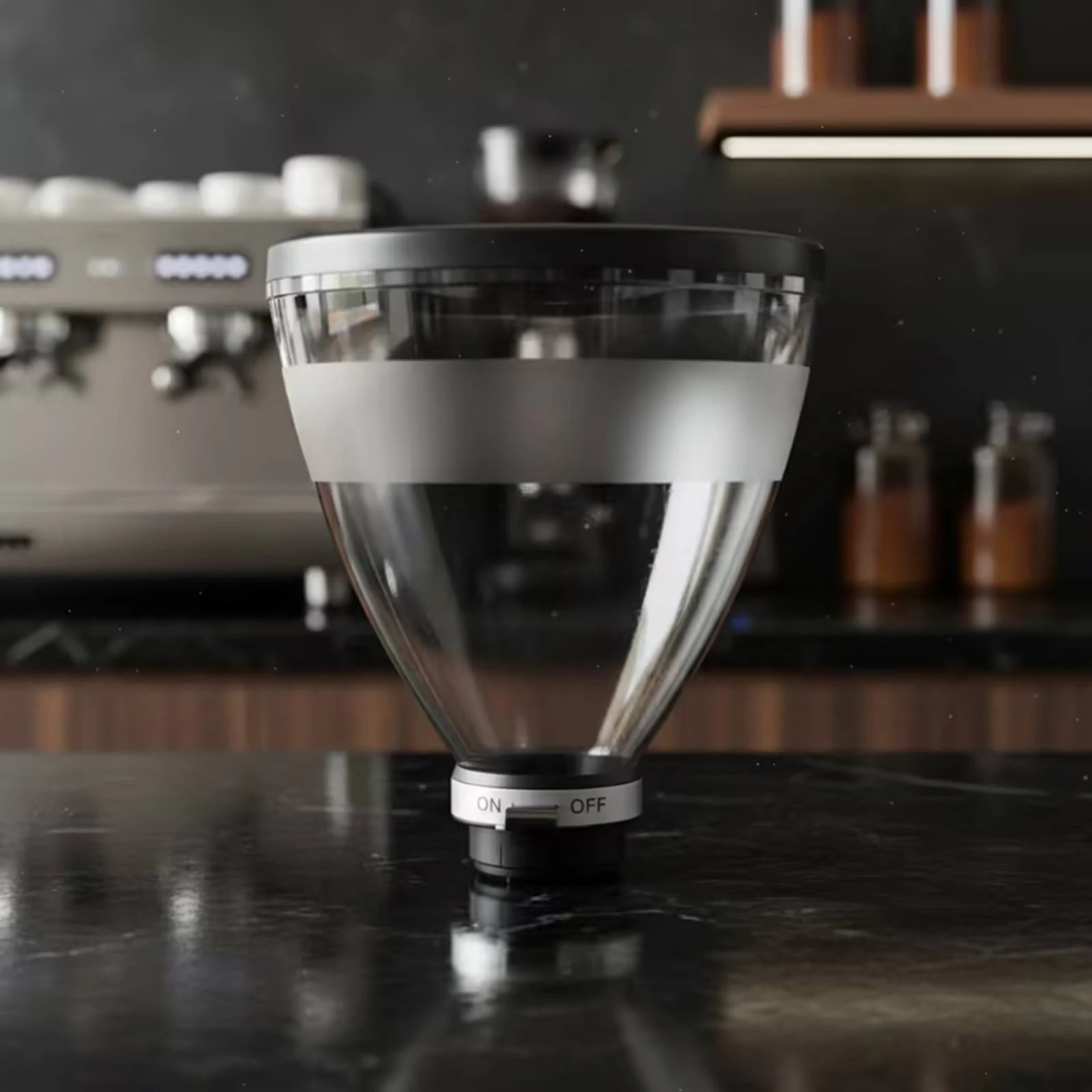 Replacement Coffee Hopper with Collar Compatible Grinder Bean Hopper with Lid Accessory Transparent for Baristas, Cafes
