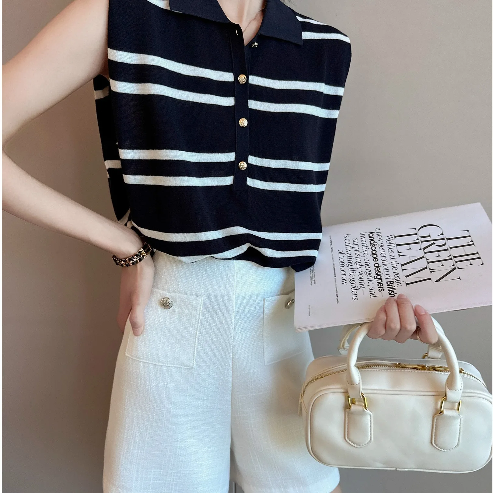 Gilet classico a righe Sciolto lavorato a maglia Svel Sottile estivo f Colletto aperto Top da donna Faion Capispalla Casual Pendolarismo Sle