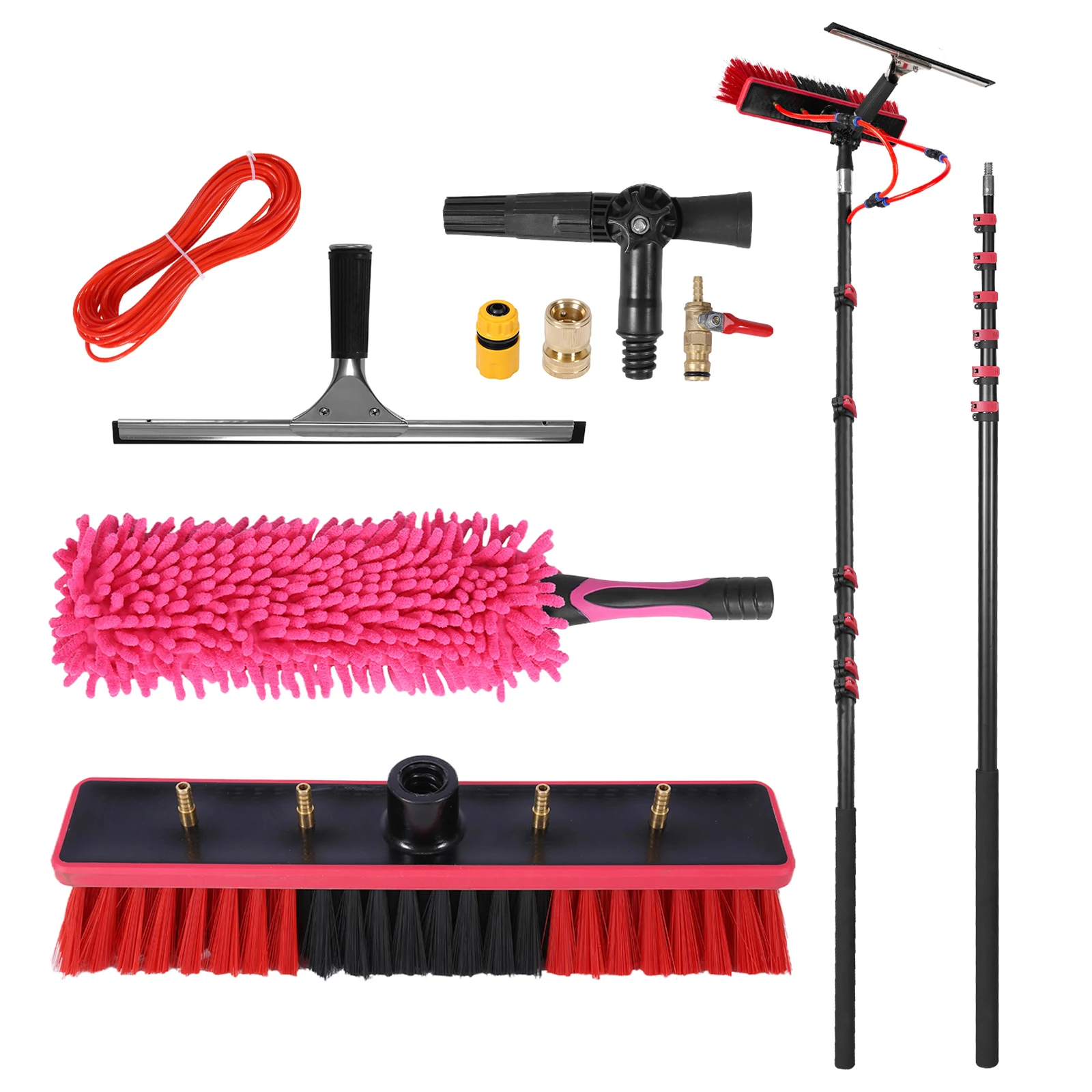 

11pcs Adjustable Solar Panel Cleaning Kit Stainless Steel Solar Panel Cleaning Brush and Squeegee Telescopic