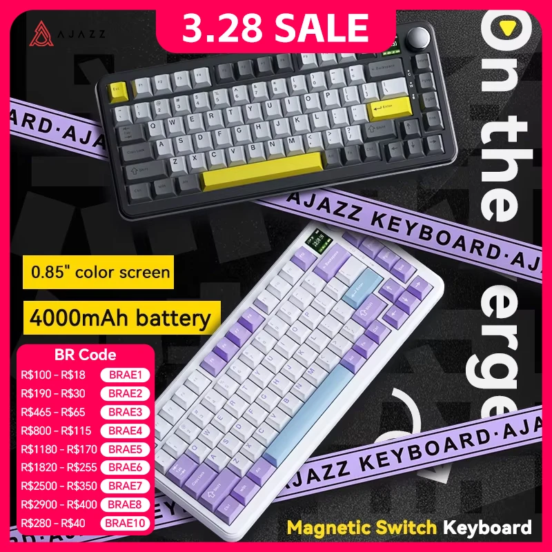 

AJAZZ AK820 MAX HE Hall Effect Magnetic Gaming Keyboard, Adjustable Actuation, 8KHz Polling Rate, Gasket,Wired Keyboard