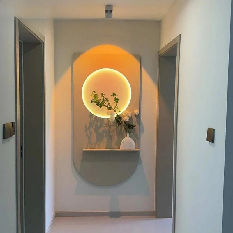 Entry entrance decorative painting, designer three-dimensional texture lighting painting