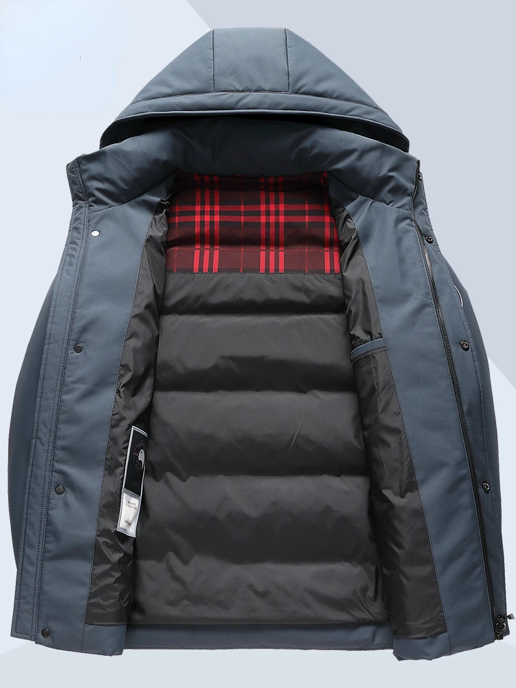 Gänse daunen jacke Männer Winter puffer Jacke Männer Mäntel lässig kurze Kapuze Luxusmarke hochwertige Mann Kleidung neue koreanische