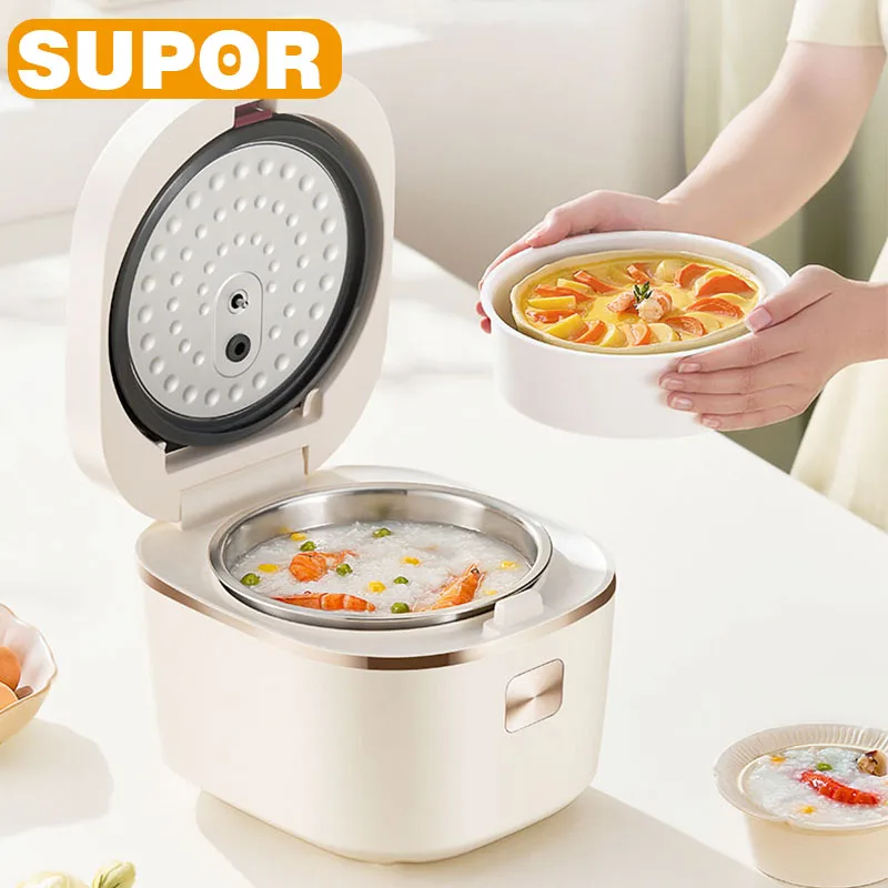 SUPOR-olla arrocera eléctrica con revestimiento de acero inoxidable, olla para cocinar arroz a vapor inteligente de 3L de capacidad, electrodomésticos de cocina de 220V, cocina múltiple