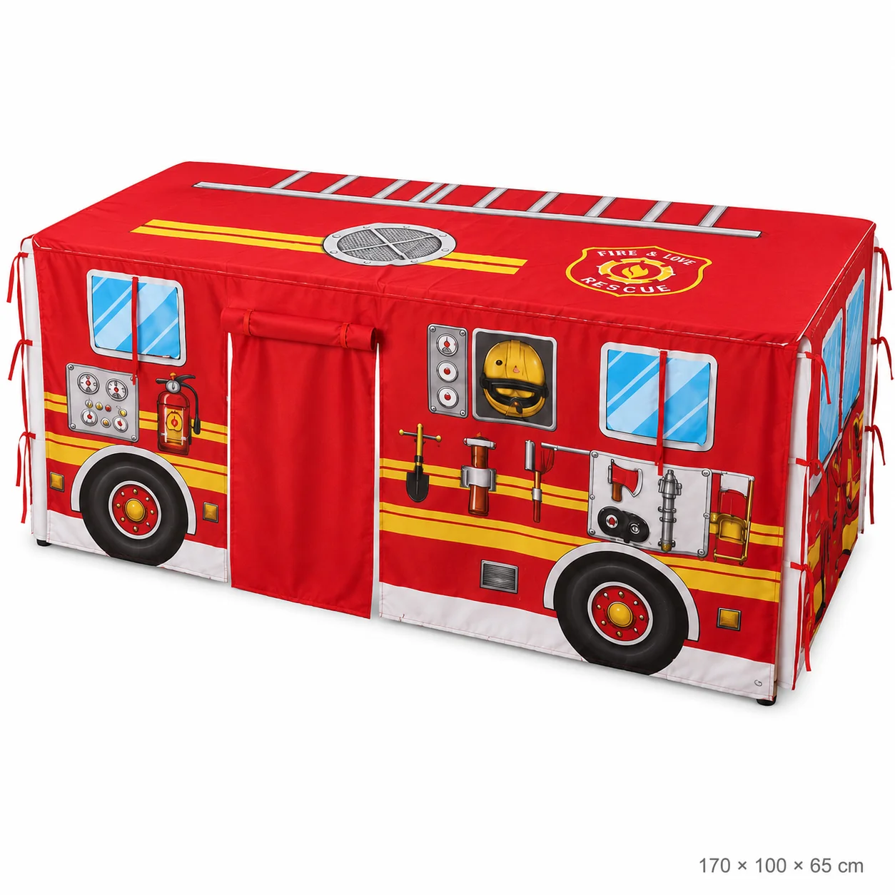 Home Textiles News - 消防車の誕生日パーティー用プレイハウステーブルクロス、大型消防車テーブルフォートテントカバー、宴会テーマパーティーの装飾用プレイハウス