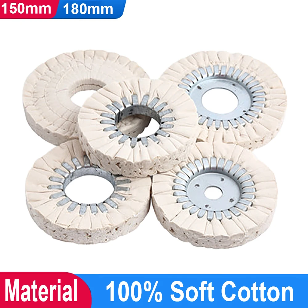 

150mm/180mm Cotton Airway Buffing Wheel Cloth Open Bias Polishing Buffs Wheel for Angle Grinder Polished Abrasive Tools