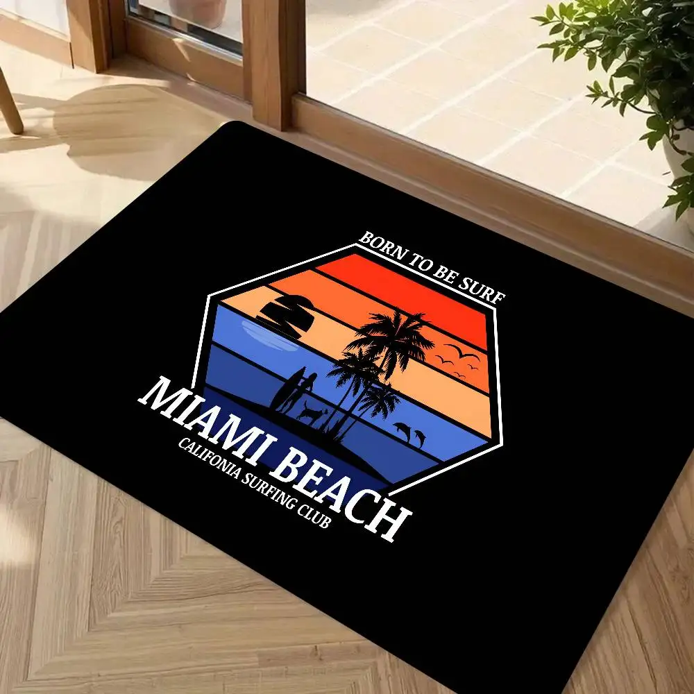 California Beach Surfing Floor Mat Suitable For Living Room Kitchen Bathroom Non-slip Mat Household Foot Mat