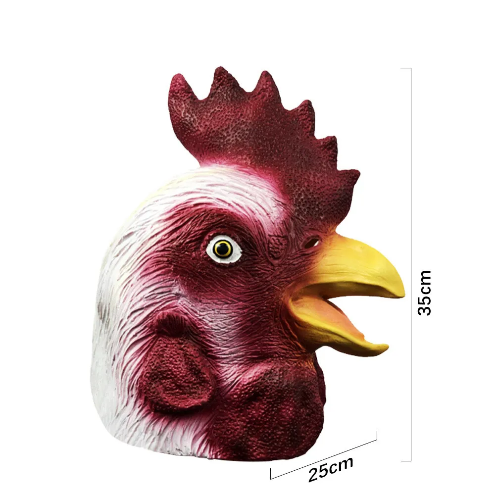 Erwachsenen-Latex-Huhn-Tierkostüm-Maske – Detail 5
