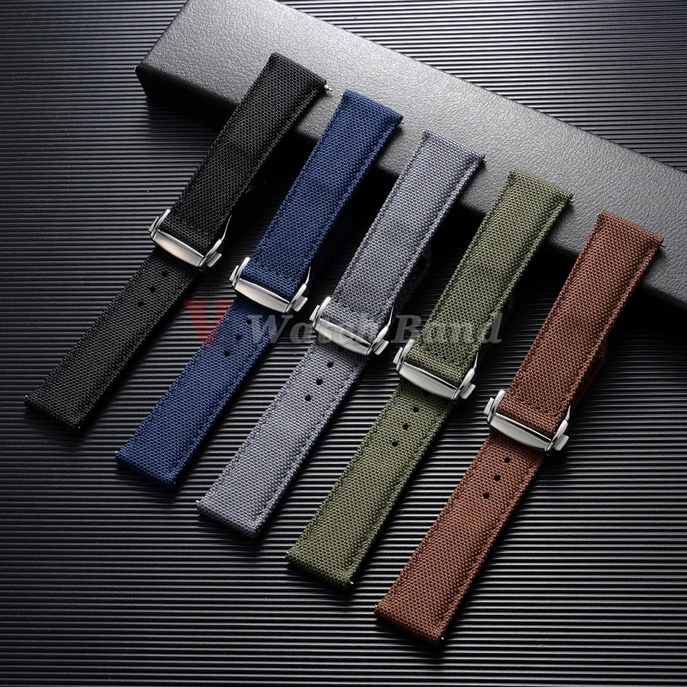 Universal Two-Sided Nylon Strap 20mm 22mm Sailcloth Nylon Watchband for Omega for Seiko for Rolex Sport Bracelet Quick Release