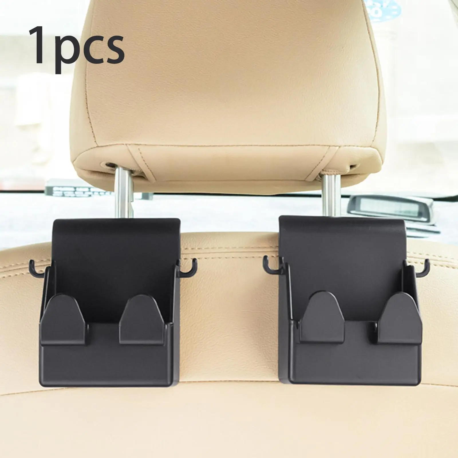 Car Seat Headrest Hook Storage Box Universal Space Saving Auto Seat Back Hanger Box for Grocery Coat Umbrellas Jacket Cloth
