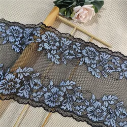 E3237 22.5cm Blue Black Double Color Elastic Lace Edge Clothing Accessories Sewing Stickers Clothing Wedding Fabric
