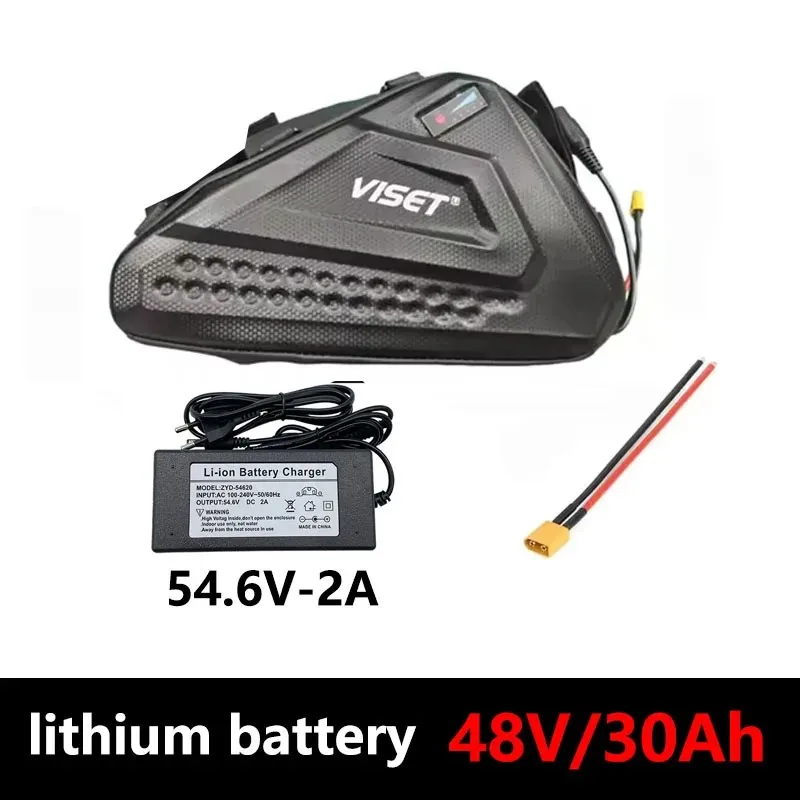 2026 48V 30AH Triangle Pack 21700 batterij voor 250W-1500W motoren, geschikt voor mountainbike/scooter ombouwkit DIY
