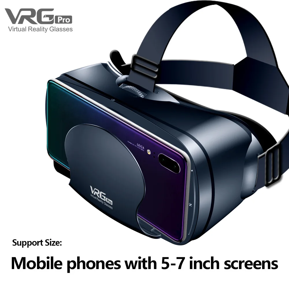 Smart Glasses 3D VR Virtual Reality Headset Helmet for Smartphones Cell Phone Mobile 7 Inches Lenses Binoculars with Controllers