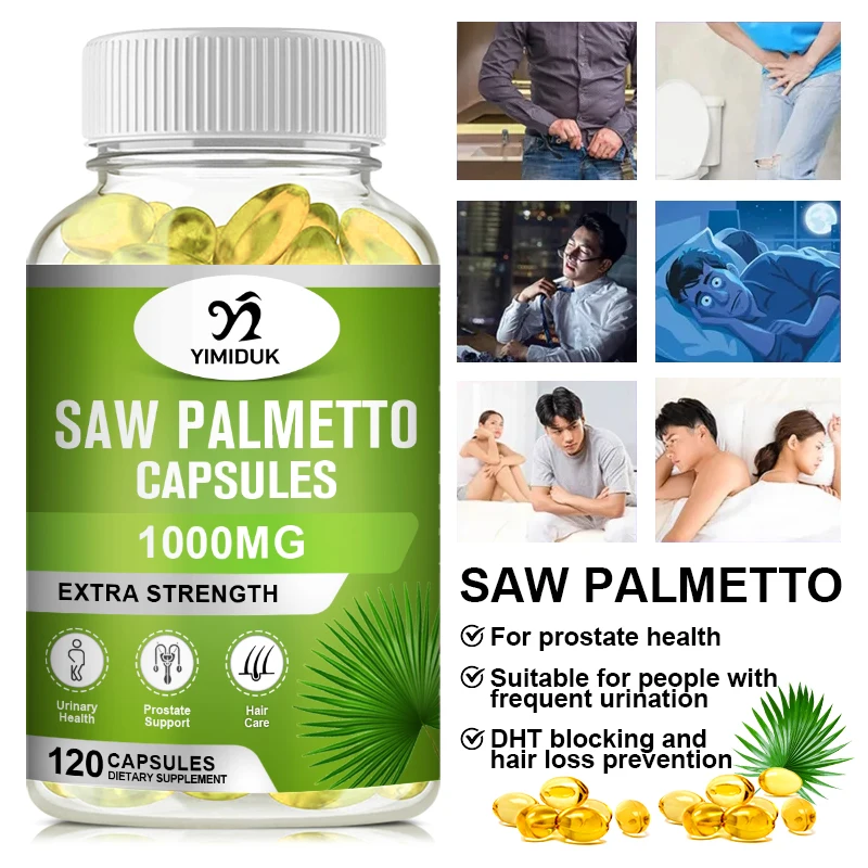 Saw Palmetto Extract Capsule Prostate Health Reproductive System Care Supplement Urethral Health Hair Growth Capsules