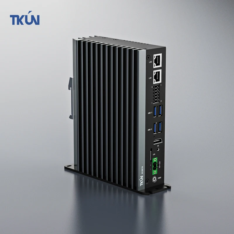 J6412 X86 Industrial Mini PC Fanless IPC Industrial Control Computer Host XC9016 TKUN with Edge Rail Mounted 9~36V HD-out