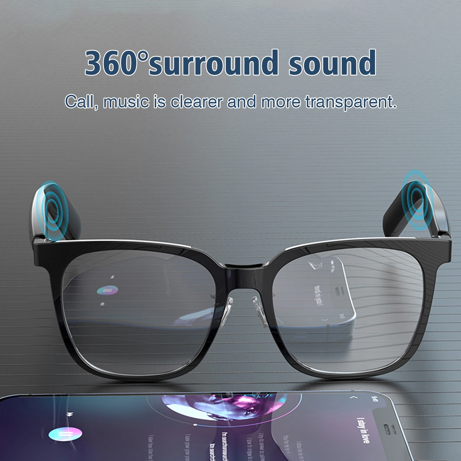 Умные очки 2025 года, можно ответить/счете вызовов, интеллектуальное шумоподавление, сенсорный голосовой помощник, унисекс, блокирующее синий свет стекло