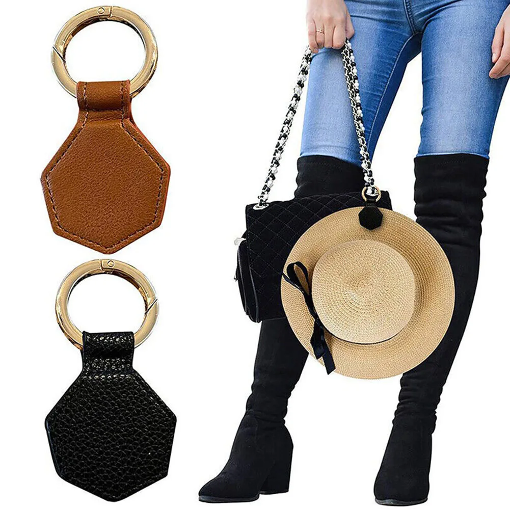 New Magnetic Hat Cap Clips On Bag Hat Holder PU Leather Clips For Traveling Bags Magnetic Hat Keeper Backpack Luggage Essentials