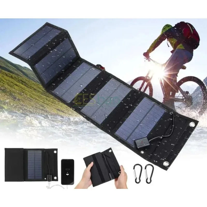 

Folding Bag 10-100W Solar Panel Portable USB+DC Output Solar Charger Outdoor Power Supply Mobile Phone Generator