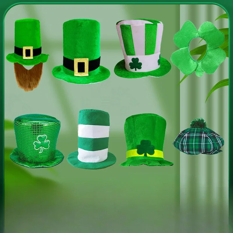 

St. Patrick's Day Hat Festival Party Digital Print Irish Green Clover Hat